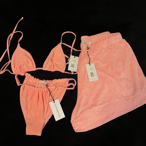 We Wore What - Copper Terrycloth Bikini Set - Picture 2 of 9